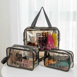 Túi Đựng Mỹ Phẩm Dạng Suốt, Set 3 Túi Du Lịch Đa Năng Chống Thấm  TAGD