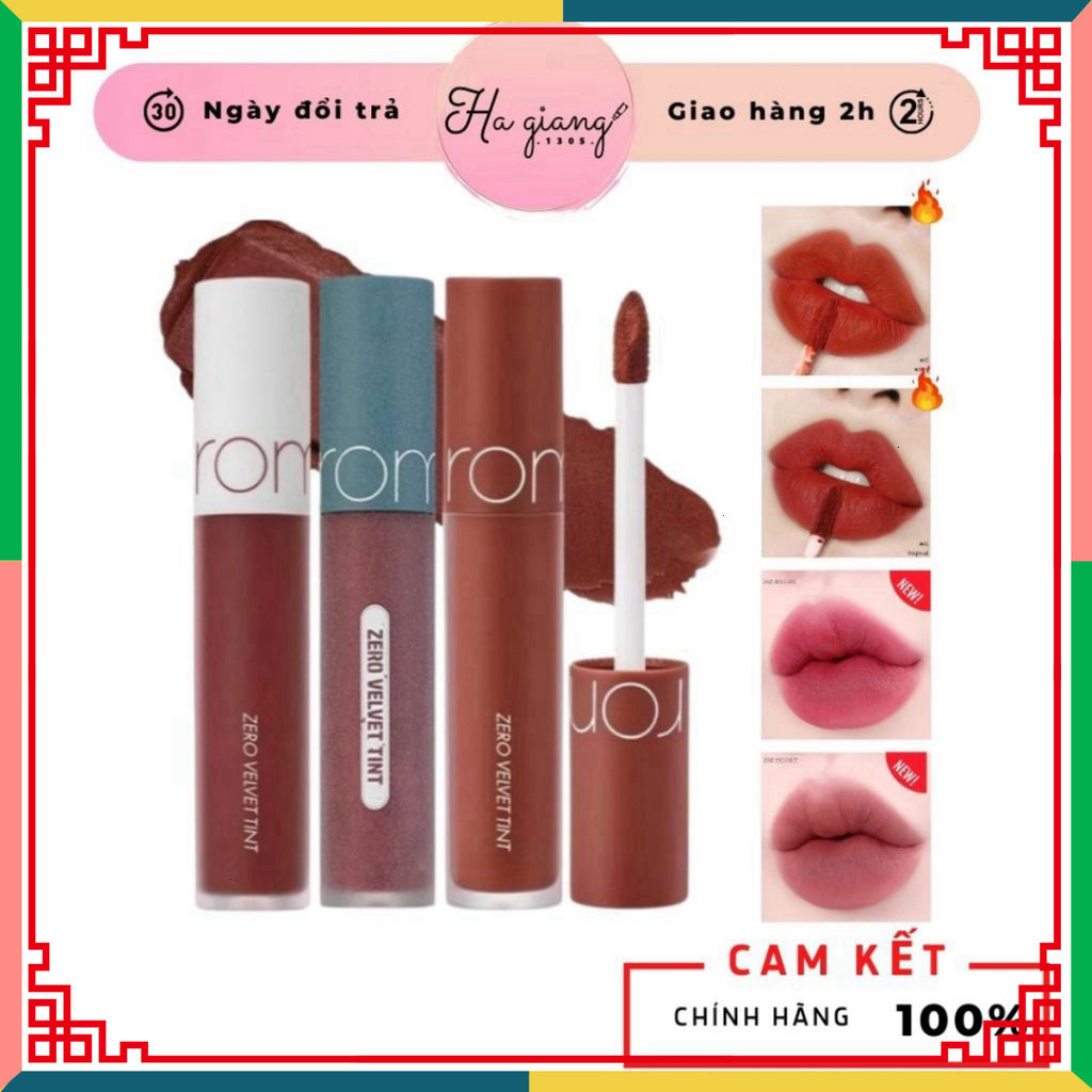 Son Kem Lì Romand Zero Velvet Tint (màu 05 - 06) son tone 05 - Witty Đỏ gạch, 06 - Deep Soul Đỏ nâu