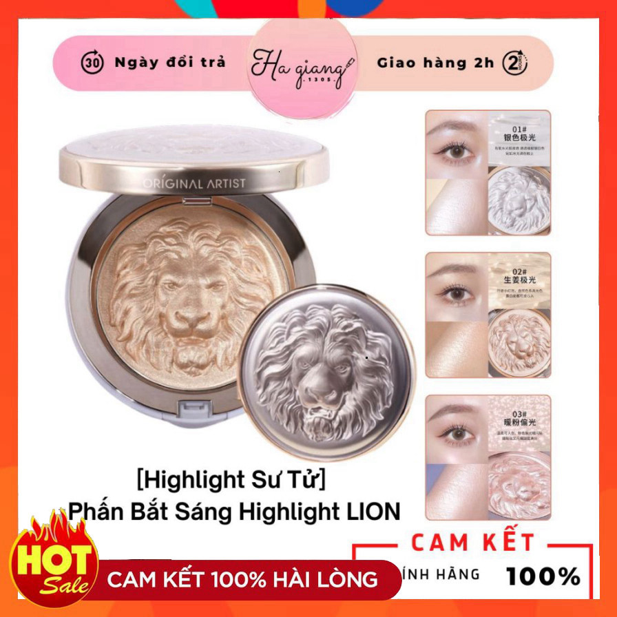 [Highlight Sư Tử] Phấn Bắt Sáng Highlight LION High Gloss Powder 01, 02, 03 - Ánh Bạc/Vàng/Hồng