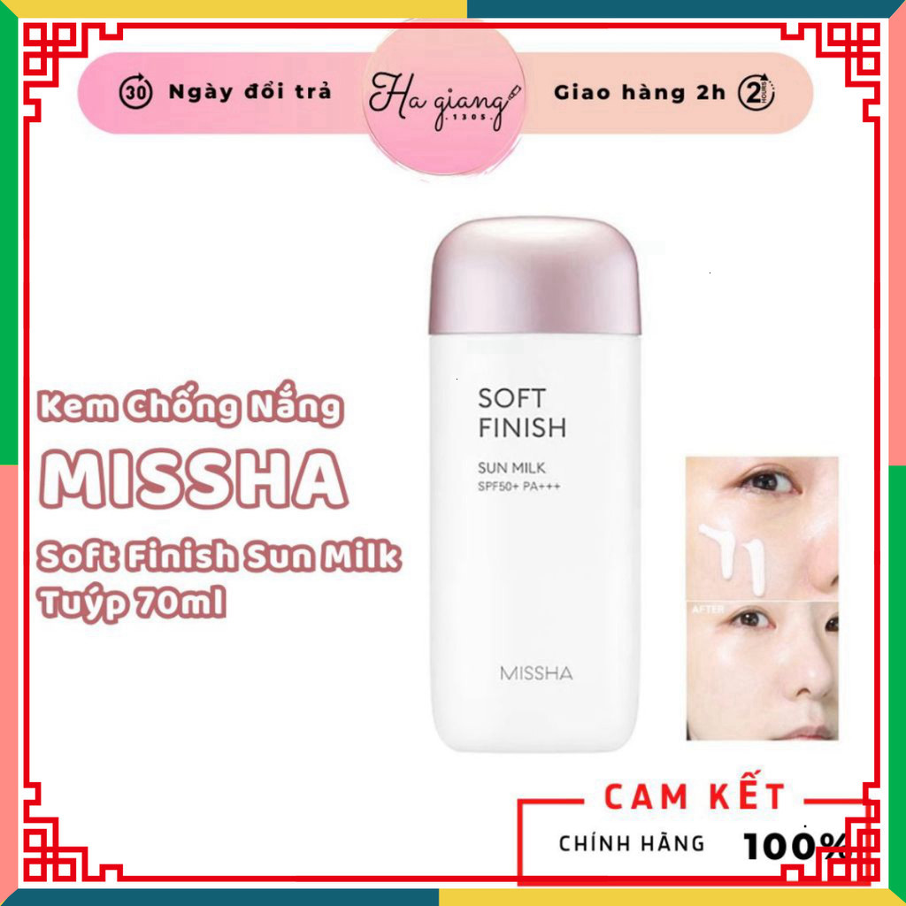 Kem Chống Nắng Missha Hồng All-Around SPF50+/PA++++ 70ml, Kem Chống Nắng Missha All-Around Safe Bloc