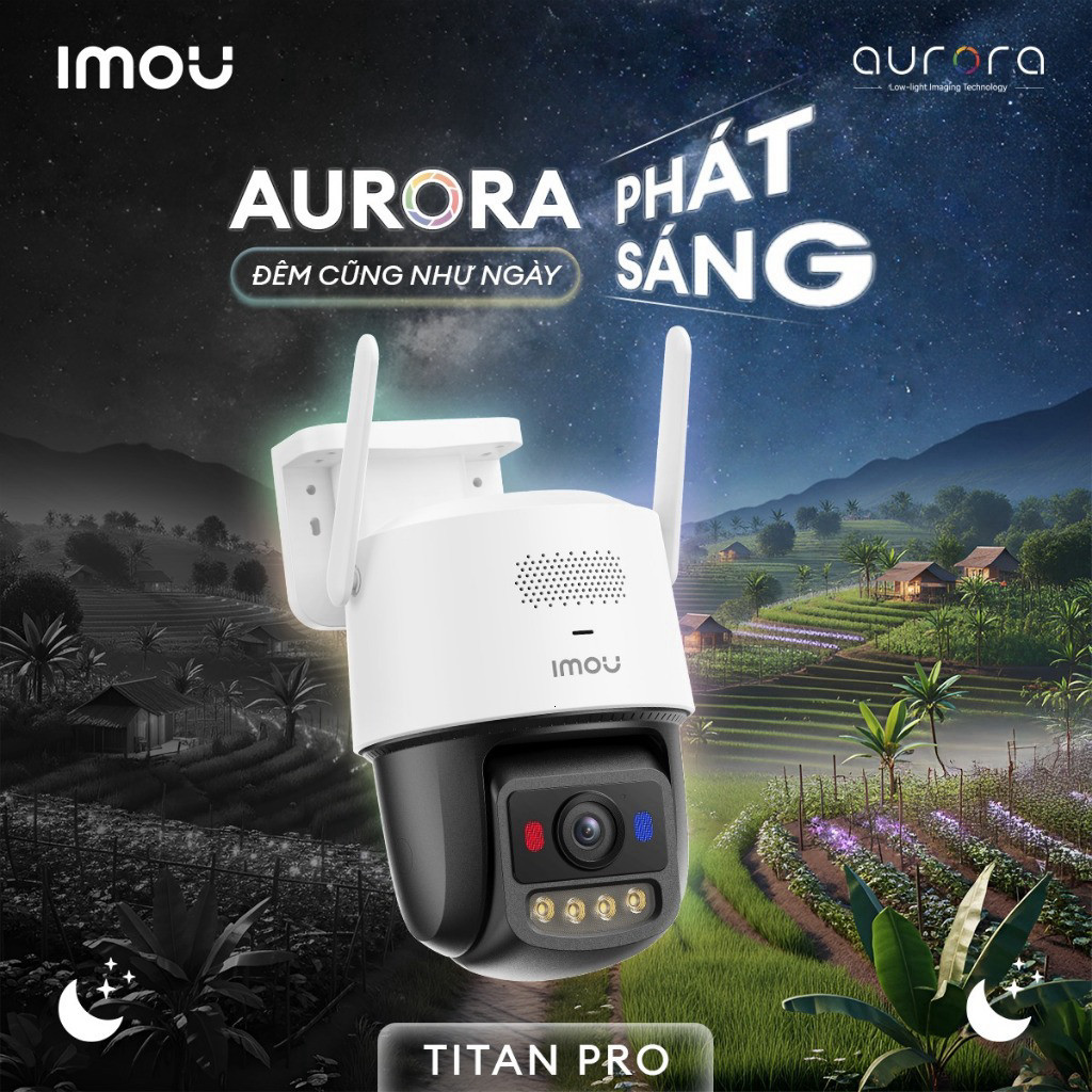 Camera wifi imou titan pro 3k+ 6M U7LP-6VON công nghệ aurora ban đêm nhìn như ban ngày và Gs7ep 3M 2