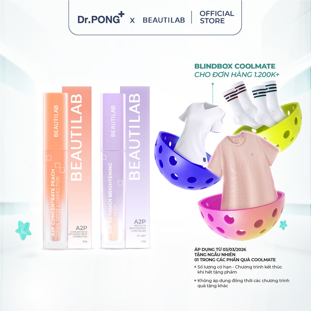 Kem che khuyết điểm & triệt sắc BEAUTILAB A2P Concentrate Peach Dark Spot & Retouch Brightening Concealer 2.5g | BigBuy360 - bigbuy360.vn