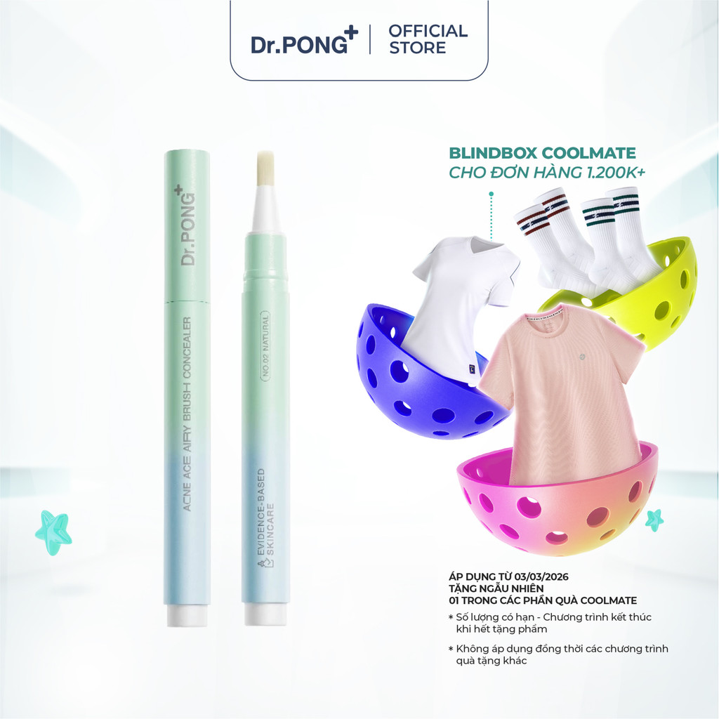 Kem che khuyết điểm dạng cọ Dr.PONG Acne Ace Airy Brush Concealer 2.4g | BigBuy360 - bigbuy360.vn