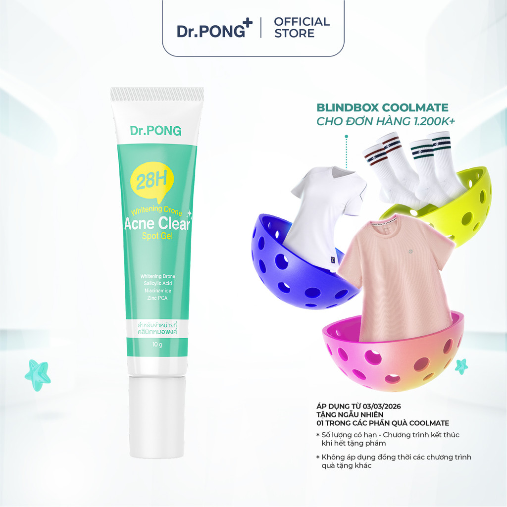 Gel mụn Dr.PONG 28H Whitening Drone Acne Clear Spot 10g | BigBuy360 - bigbuy360.vn