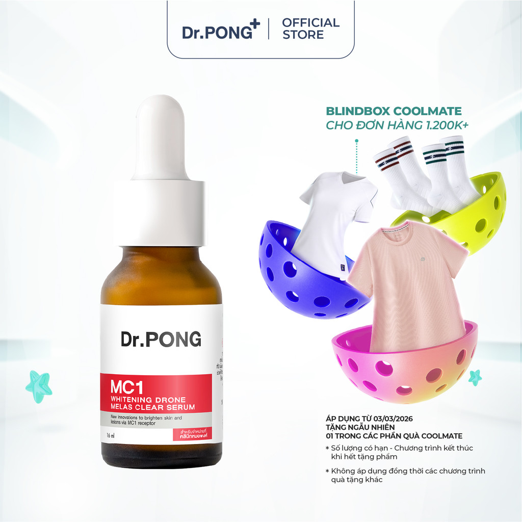 Serum giảm nám, tàn nhang Dr.PONG MC1 Whitening Drone Melas Clear 16ml