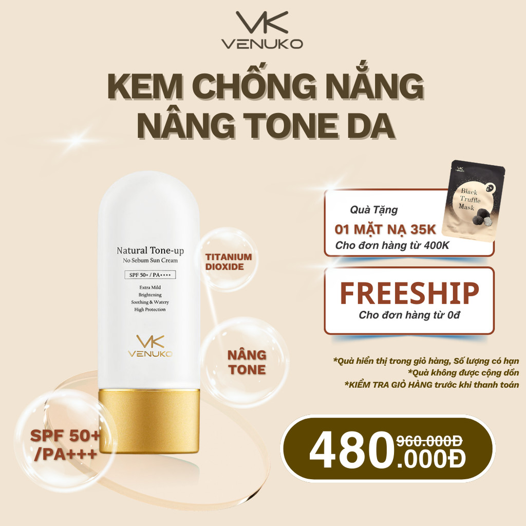 Kem Chống Nắng Venuko Sun Cream – Nâng Tone, Kiềm Dầu, Dưỡng Da Phổ Rộng SPF50+ 60g | BigBuy360 - bigbuy360.vn