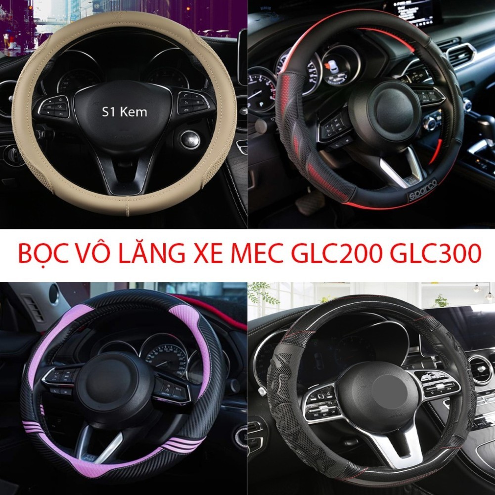 BỌC VÔ LĂNG XE MEC GLC200 GLC300  SIZE 38CM – DA CAO CẤP, CHỐNG TRƠN