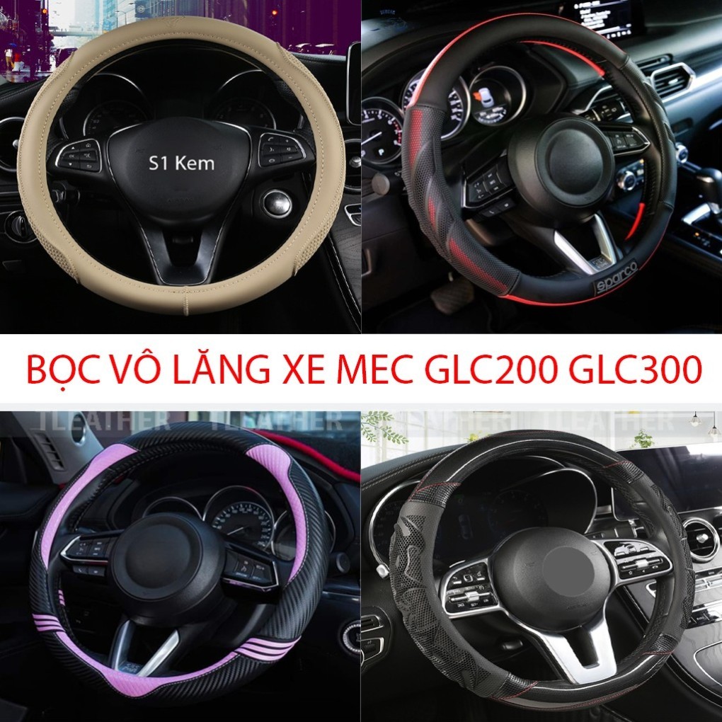 BỌC VÔ LĂNG XE MEC GLC200 GLC300  SIZE 38CM – DA CAO CẤP, CHỐNG TRƠN