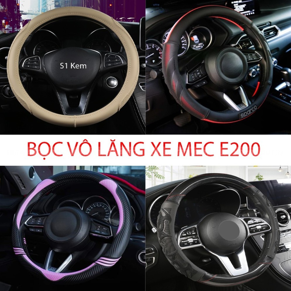 BỌC VÔ LĂNG XE MEC E200  SIZE 38CM – DA CAO CẤP, CHỐNG TRƠN
