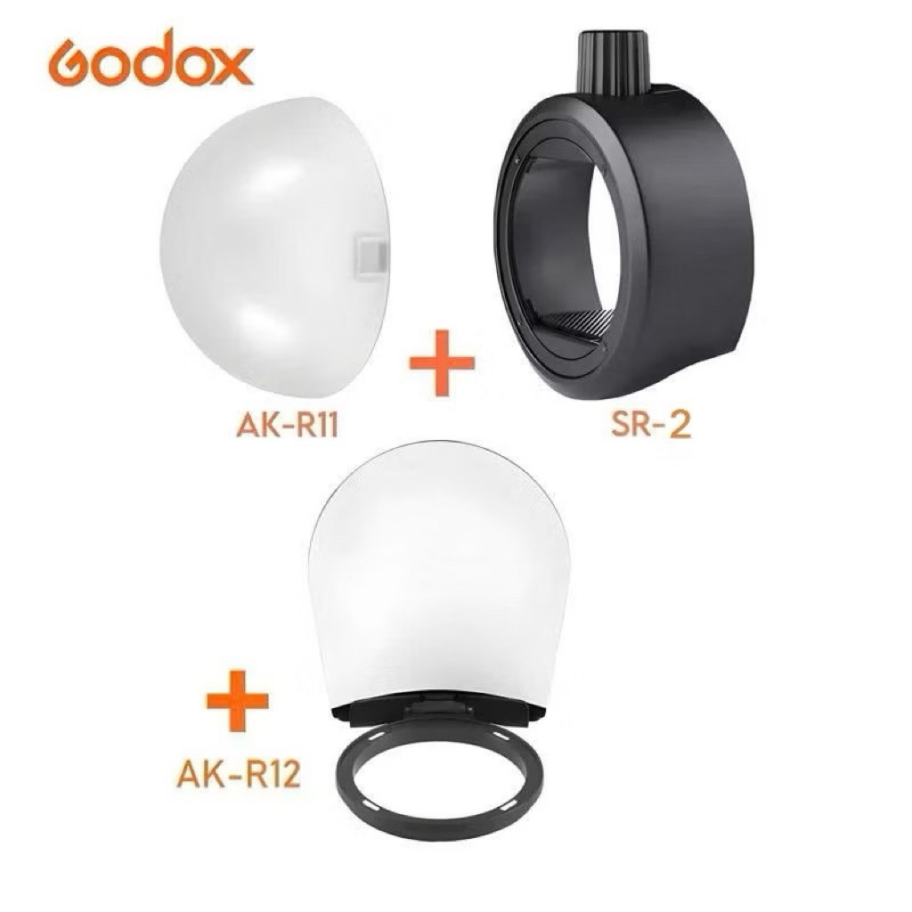 Combo Tản Sáng Godox AK-R12 Bounce Card + AK-R11 Dome Diffuser + Đế Nam Châm S-R2