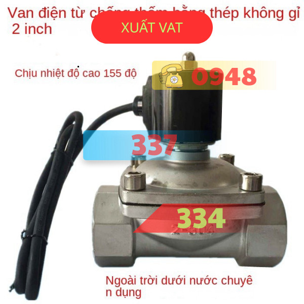 Van Điện Từ Chống Thấm Nước 304 Thép Không Gỉ 4 Phút 6 Phút 1 Inch 2 Inch