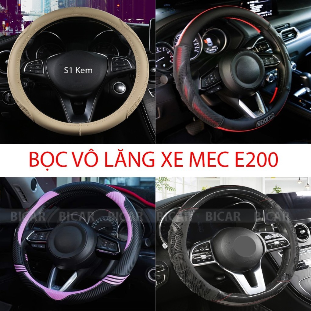 BỌC VÔ LĂNG XE MEC E200  SIZE 38CM – DA CAO CẤP, CHỐNG TRƠN