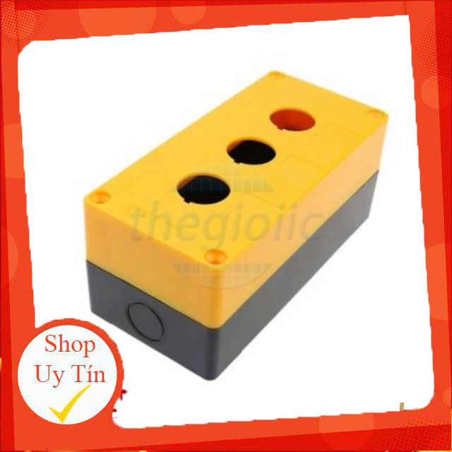 BX3-22 Hộp 3 Nút Nhấn Điều Khiển 22mm Màu Vàng Giang Tech Hub