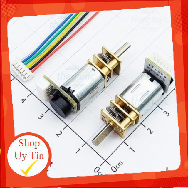 GA12-N20 Động Cơ Giảm Tốc Có Encoder 6VDC, 100 rpm, Trục 3mm Giang Tech Hub