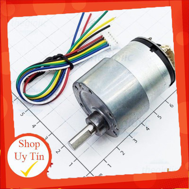 JGB37-520 Động Cơ Giảm Tốc Có Encoder 12VDC, 333 rpm, Trục 6mm Giang Tech Hub