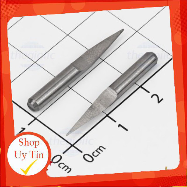 [2 Cái]- NJ3.1503 Dao Khắc 3D CNC 15 Độ, Tip 0.3mm, Dài 28mm Giang Tech Hub