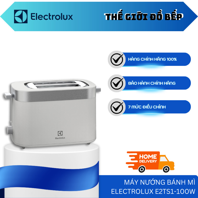 Máy Nướng Bánh Mì Electrolux E2TS1-100W – 2 Ngăn Nướng Tiện Lợi – Bảo Hành 2 Năm – TGB