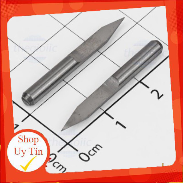 [2 Cái]- NJ3.3001 Dao Khắc 3D CNC 30 Độ, Tip 0.1mm, Dài 27.5mm Giang Tech Hub