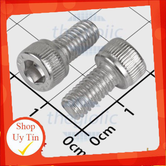 [20 Cái]- Ốc Lục Giác M6 x 12mm DIN912 304 Giang Tech Hub