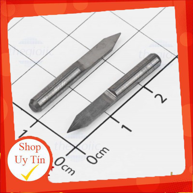 [2 Cái]- NJ3.4502 Dao Khắc 3D CNC 45 Độ, Tip 0.2mm, Dài 27mm Giang Tech Hub