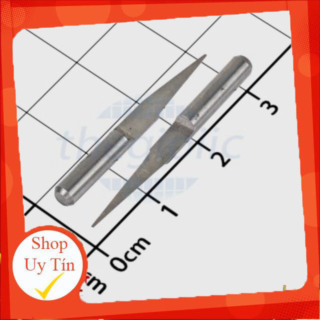 [2 Cái]- NJ3.1003 Dao Khắc 3D CNC 10 Độ, Tip 0.3mm, Dài 28mm Giang Tech Hub