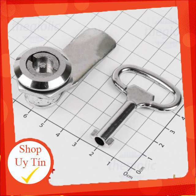 MS705-1-2 Khoá Tủ Điện Tròn Cao 18mm, Kẽm Mạ Chrome, Kèm Chìa Khóa Giang Tech Hub