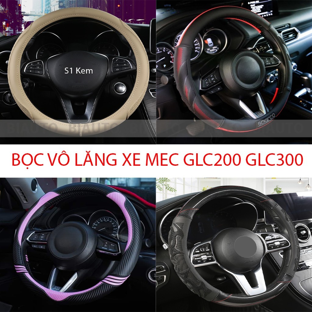BỌC VÔ LĂNG XE MEC GLC200 GLC300  SIZE 38CM – DA CAO CẤP, CHỐNG TRƠN