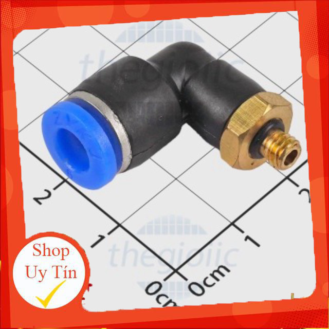 [5 Cái]- PL6-M5 Đầu Nối Khí Nén Cong L Ống 6mm Ren Ngoài 5mm Giang Tech Hub