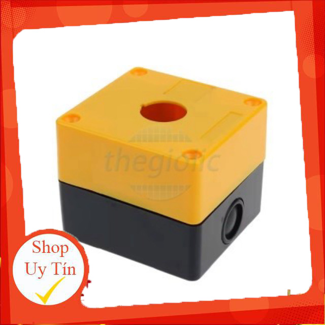 BX1-22 Hộp 1 Nút Nhấn Điều Khiển 22mm Màu Vàng Giang Tech Hub