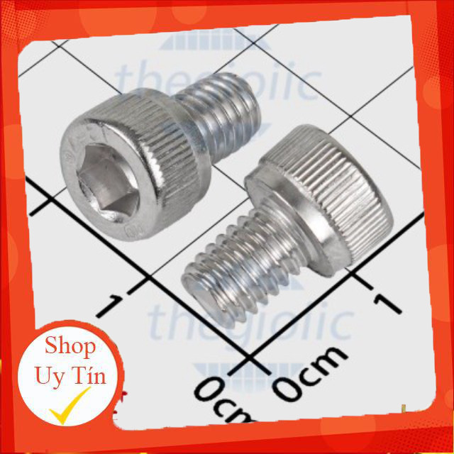 [20 Cái]- Ốc Lục Giác M6 x 8mm DIN912 304 Giang Tech Hub