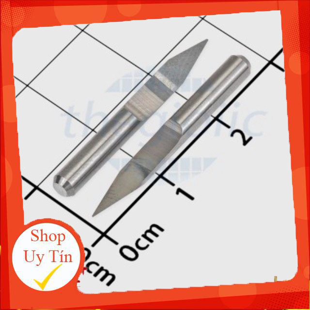 [2 Cái]- NJ3.3002 Dao Khắc 3D CNC 30 Độ, Tip 0.2mm, Dài 27mm Giang Tech Hub