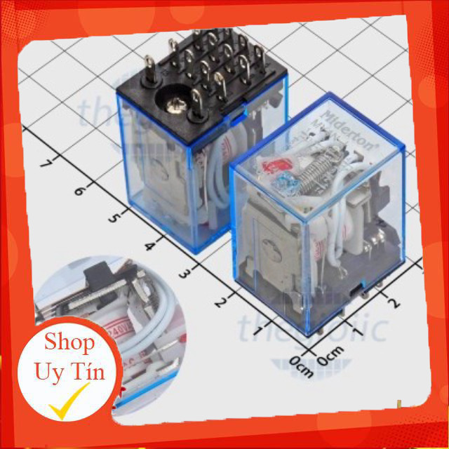 HH54P MY4NJ Rơ Le 220VAC 3A 4PDT 14 Chân Giang Tech Hub
