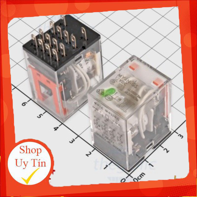 MY4N-GS-DC12 Rơ Le Trung Gian 12VDC 3A 4PDT 14 Chân Giang Tech Hub