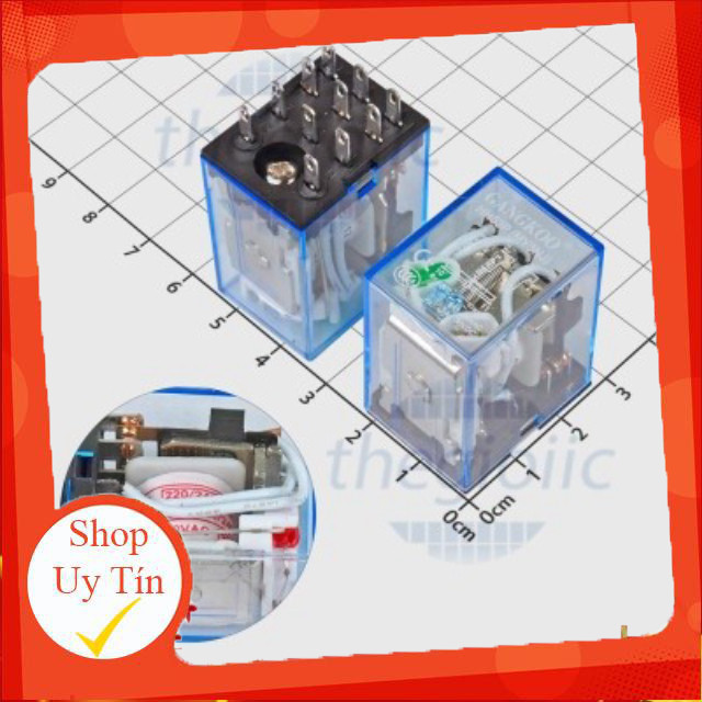 HH53P MY3NJ Rơ Le 220VAC 5A 3PDT 11 Chân Giang Tech Hub