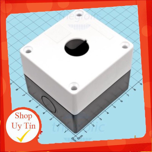 BX1-22 Hộp 1 Nút Nhấn Điều Khiển 22mm Màu Trắng Giang Tech Hub