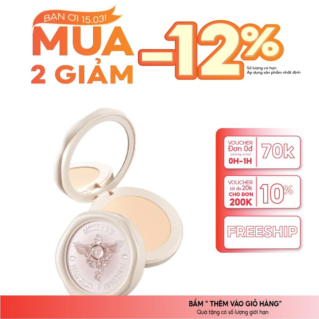 Phấn phủ dạng nén HEXZE, mỏng nhẹ, kiềm dầu, kháng nước, giữ lớp nền lâu trôi