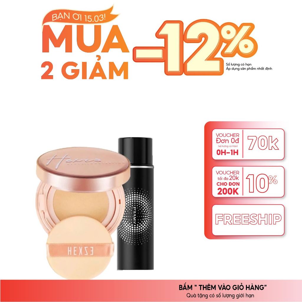Combo Cushion Hexze – Lớp Nền Căng Mịn, Bền Màu Suốt Ngày 2025