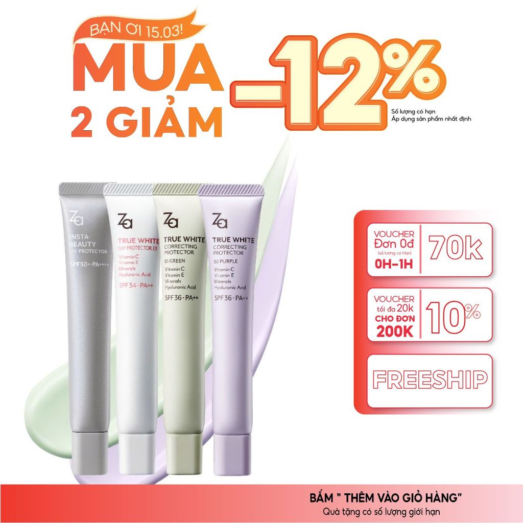 Kem Lót Za Tím SPF36 PA++ – Kháng Nước & Mồ Hôi, Nền Hoàn Hảo Suốt Ngày 35g