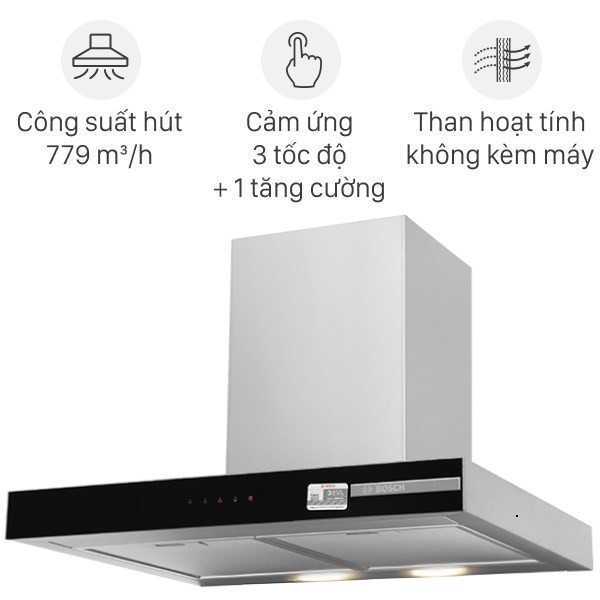 [TOÀN QUỐC] Hút Mùi Chữ T Bosch DWB67BK61T Serie 4 – 60cm, Thiết Kế Đen Sang Trọng