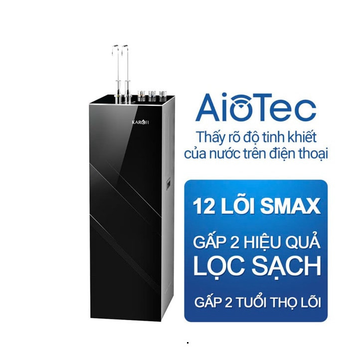 GIAO TOÀN QUỐC - Máy lọc nước nóng lạnh Karofi 12 lõi 2 vòi có wifi KAD-M82