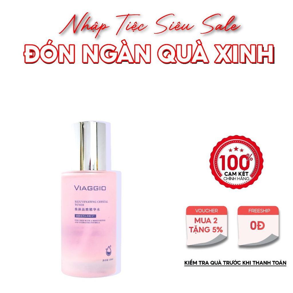 Toner cấp ẩm trẻ hoá da Viaggio  Rejuvenating Crystal Essence Toner 120ml