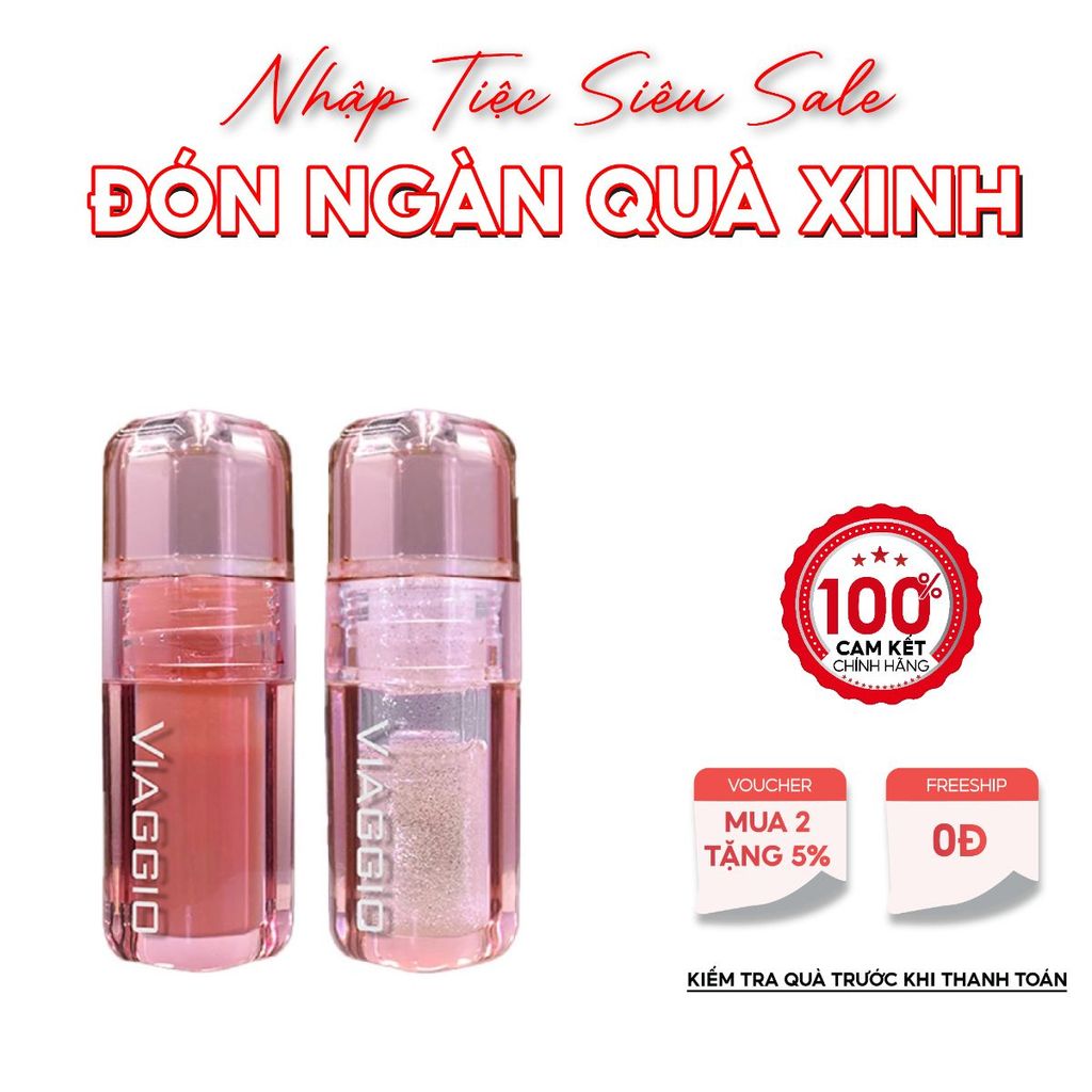 Son Môi Viaggio - Son Gương Bóng VIAGGIO Pha Lê Dưỡng Ẩm Dung Tích Lớn 3.5g