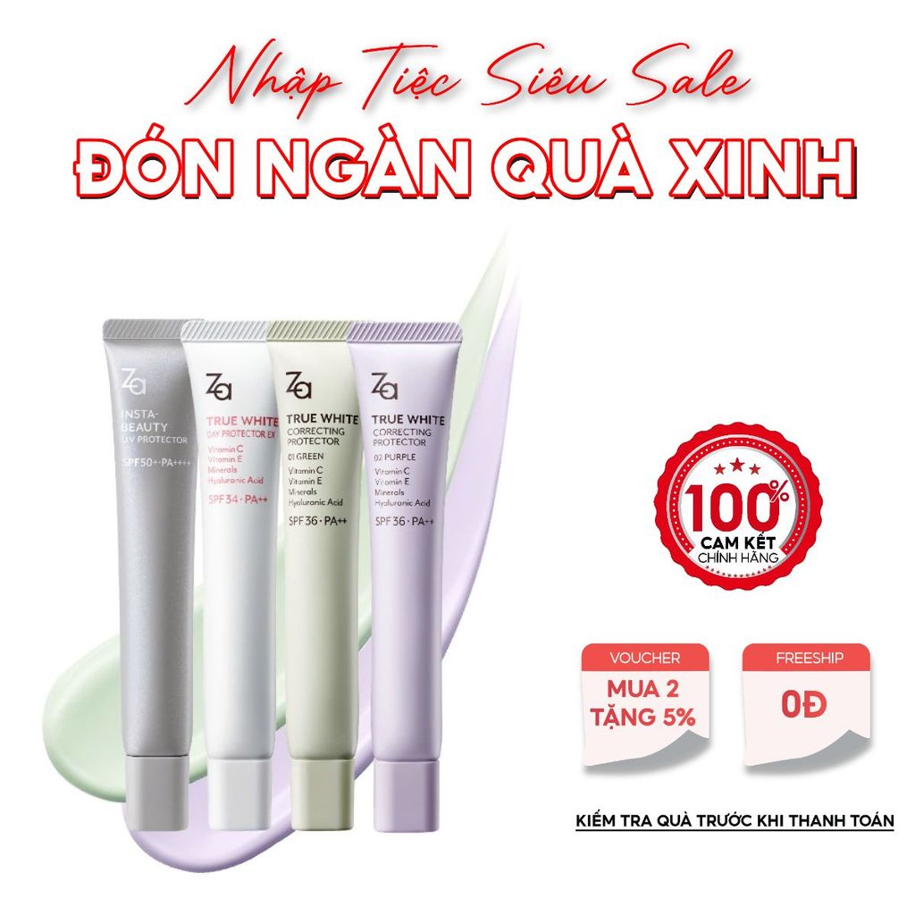 [XẢ KHO] Kem Lót Za Tím SPF36 PA++ – Kháng Nước & Mồ Hôi, Nền Hoàn Hảo Suốt Ngày 35g