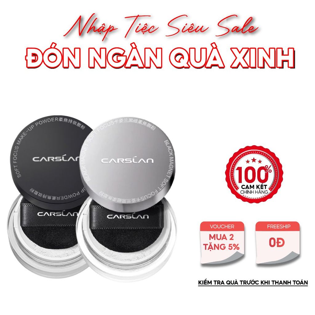 [Mua 2 Giảm 12%] Phấn phủ kiềm dầu CARSLAN chống nước ngăn bóng dầu lâu trôi 1g