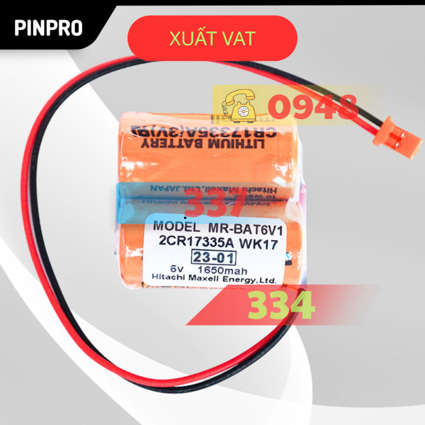 Pin nuôi nguồn Maxell MR-BAT6V1 2CR17335A WK17 6V 1650mAh PLC MR-J4