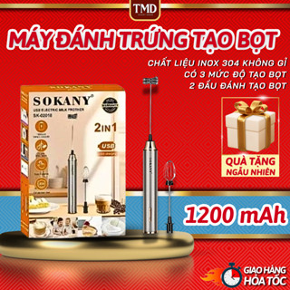 Máy Đánh Trứng Cầm Tay – Thép Không Gỉ 304, Sạc USB, Đánh Trứng & Tạo Bọt Nhanh