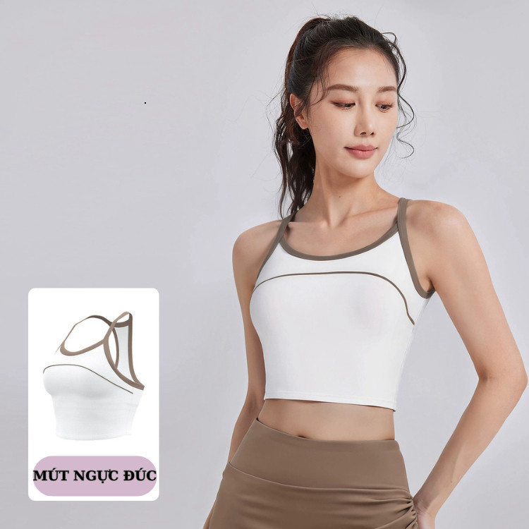 Áo Bra Tập Gym Yoga LUMAFIT Croptop 2 Dây Được Mút Nâng Cân Thoải Mái MB071
