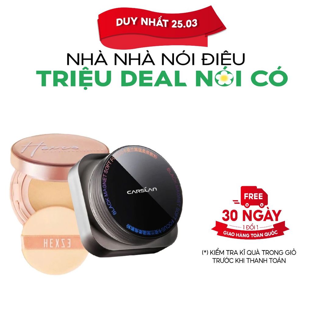 Combo Cushion Hexze + Phấn Phủ Carslan – Lớp Nền Mịn Lì, Tự Nhiên, Kiềm Dầu Đỉnh Cao