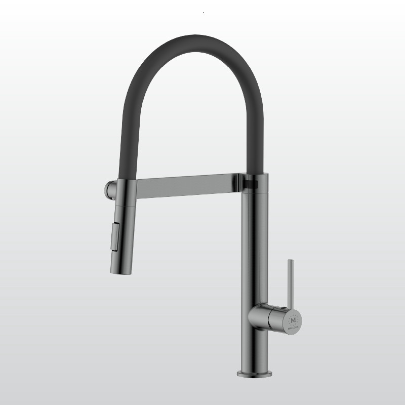 K586SBS - Vòi rửa chén nóng lạnh MALLOCA K586SBS - Dây silicone - Chất liệu đồng mạ PVD (Titan)
