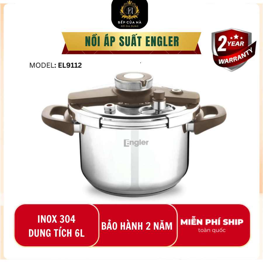 Nồi áp suất inox EL9112 6L inox 304 đa sử dụng mọi bếp - Bếp Của Hà